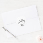 Elegant Black Calligraphy Wedding Envelope Seals Ronde Sticker (Envelop)