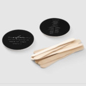 Elegant Black Calligraphy Wedding Program Hand Fan Handwaaier (Niet-gemonteerd)
