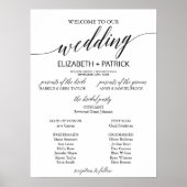 Elegant Black Calligraphy Wedding Programme Poster (Voorkant)