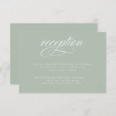 Elegant Black Calligraphy Wedding Reception Kaart (Voorkant / Achterkant)