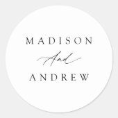Elegant Black Calligraphy Wedding Ronde Sticker (Voorkant)