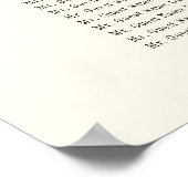 Elegant Black Calligraphy Wedding Seding Chart Poster (Hoek)