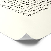 Elegant Black Calligraphy Wedding Seding Chart Poster (Hoek)