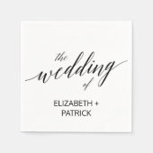 Elegant Black Calligraphy Wedding Servet (Voorkant)