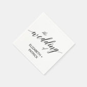 Elegant Black Calligraphy Wedding Servet (Hoek)