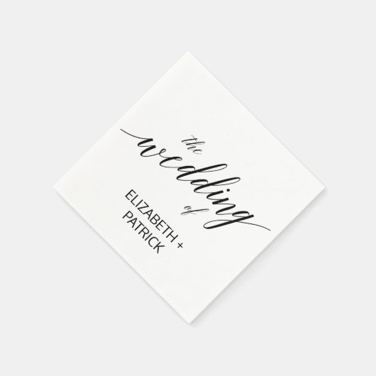 Elegant Black Calligraphy Wedding Servet (Hoek)