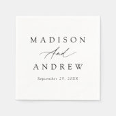 Elegant Black Calligraphy Wedding Servet (Voorkant)