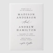 Elegant Black Calligraphy Wedding Vellum Uitnodigingen (Voorkant)