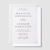 Elegant Black Calligraphy Wedding Vellum Uitnodigingen (Offset)