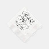 Elegant Black Calligraphy Wedding Vrijgezellenfees Servetten (Hoek)