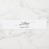 Elegant Black Calligraphy Wedding Waterfles Etiket (Enkel label)