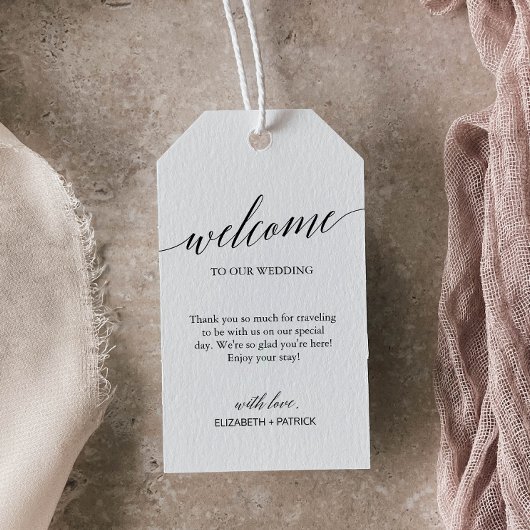 Elegant Black Calligraphy Wedding Welcome Cadeaulabel