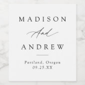 Elegant Black Calligraphy Wedding Wijn Etiket (Enkel label)