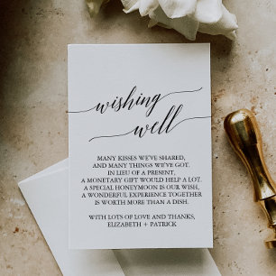 Elegant Black Calligraphy Wedding Wishing Well Informatiekaartje