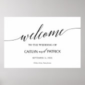 Elegant Black Calligraphy Welcome Wedding Sign Poster (Voorkant)