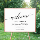 Elegant Black Calligraphy Welcome Wedding Sign Poster