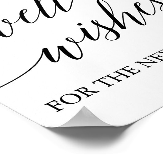 Elegant Black Calligraphy Well Wishes Sign Poster (Hoek)