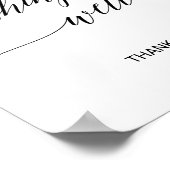 Elegant Black Calligraphy Wishing Well Sign Poster (Hoek)