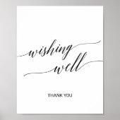 Elegant Black Calligraphy Wishing Well Sign Poster (Voorkant)