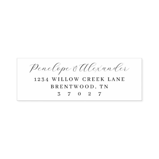 Elegant Black Calligraphy Zelfinktende Stempel (Design)