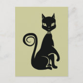 Elegant Black Cat Briefkaart (Voorkant)