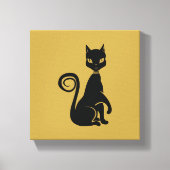 Elegant Black Cat Canvas Afdruk (Voorkant)