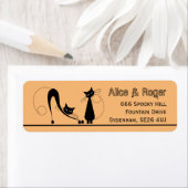 Elegant Black Cat, Halloween Etiket (Insitu)