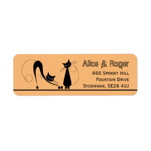 Elegant Black Cat, Halloween Etiket
