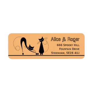 Elegant Black Cat, Halloween Etiket