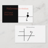 Elegant Black Cat Halloween Invitation Visitekaartje (Voorkant / Achterkant)