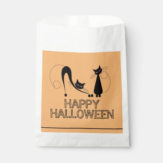 Elegant Black Cat, Happy Halloween Bedankzakje (Voorkant)