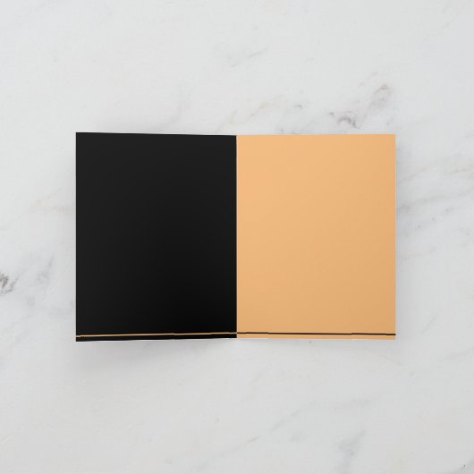 Elegant Black Cat, Happy Halloween Kaart (Binnen)