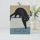 Elegant Black Cat Hartelijk dank Bedankkaart (Staand voorkant)