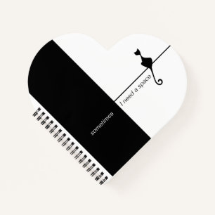 Elegant Black Cat Illustration Art Notitieboek