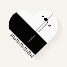 Elegant Black Cat Illustration Art Notitieboek