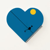 Elegant Black Cat Illustration Art Notitieboek (Achterkant)