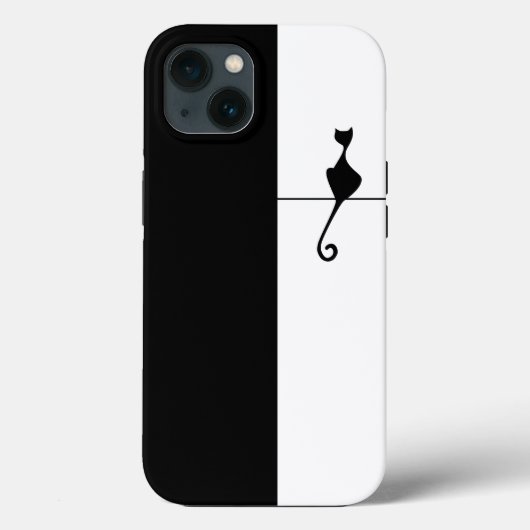 Elegant Black Cat Illustration Case-Mate iPhone Case (Achterkant)
