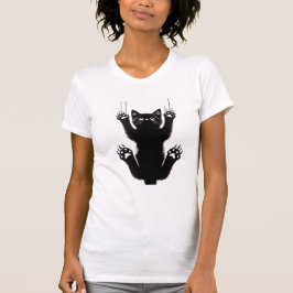 Elegant Black Cat Illustration T-shirt