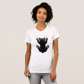 Elegant Black Cat Illustration T-shirt (Voorkant volledig)