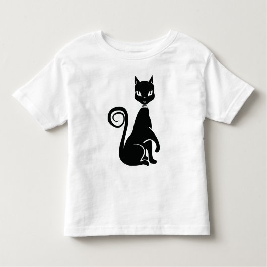 Elegant Black Cat Kinder Shirts (Voorkant)