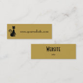 Elegant Black Cat Mini Visitekaartje (Voorkant / Achterkant)