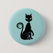 Elegant Black Cat Ronde Button 5,7 Cm (Voorkant)