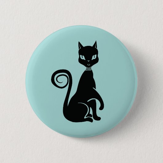 Elegant Black Cat Ronde Button 5,7 Cm (Voorkant)
