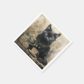 Elegant Black Cat Servet (Hoek)