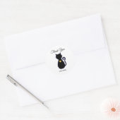 Elegant Black Cat Silhouette Hartelijk dank Ronde Sticker (Envelop)