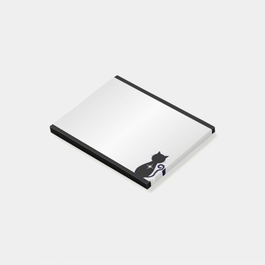 Elegant Black Cat Silhouette Post-it® Notes (Schuin)