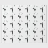  Elegant Black Cat Silhouette Sticker Cadeaupapier (Vlak)