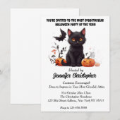 Elegant Black Cat spectaculair Halloween feest Kaart (Voorkant / Achterkant)