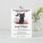 Elegant Black Cat spectaculair Halloween feest Kaart (Staand voorkant)