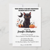 Elegant Black Cat spectaculair Halloween feest Kaart (Voorkant)